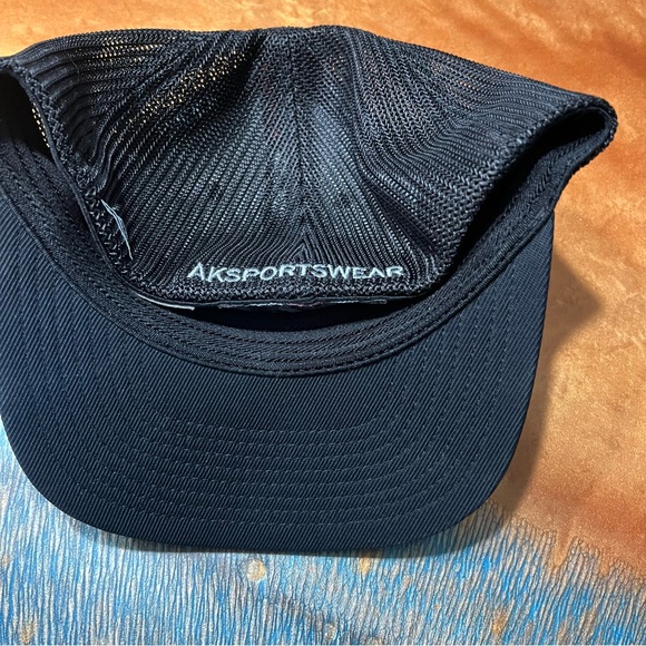 AK Sportswear Bones State Shape black trucker hat small medium embroidered - Picture 3 of 5